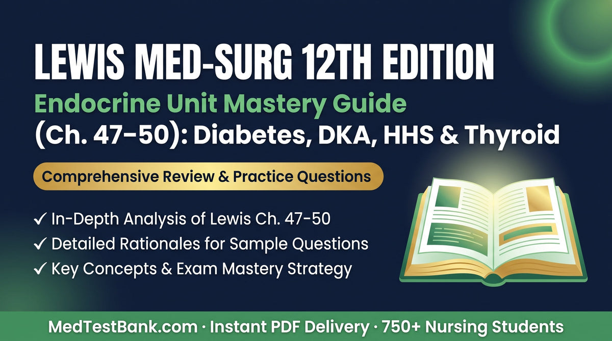 Lewis Med-Surg 12th Edition Endocrine Unit Mastery Guide (Ch. 47–50): Diabetes, DKA, HHS & Thyroid