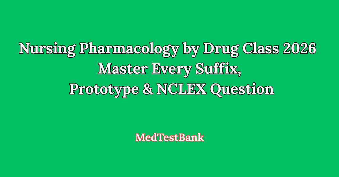 Nursing Pharmacology by Drug Class 2026 — Master Every Suffix, Prototype & NCLEX Question