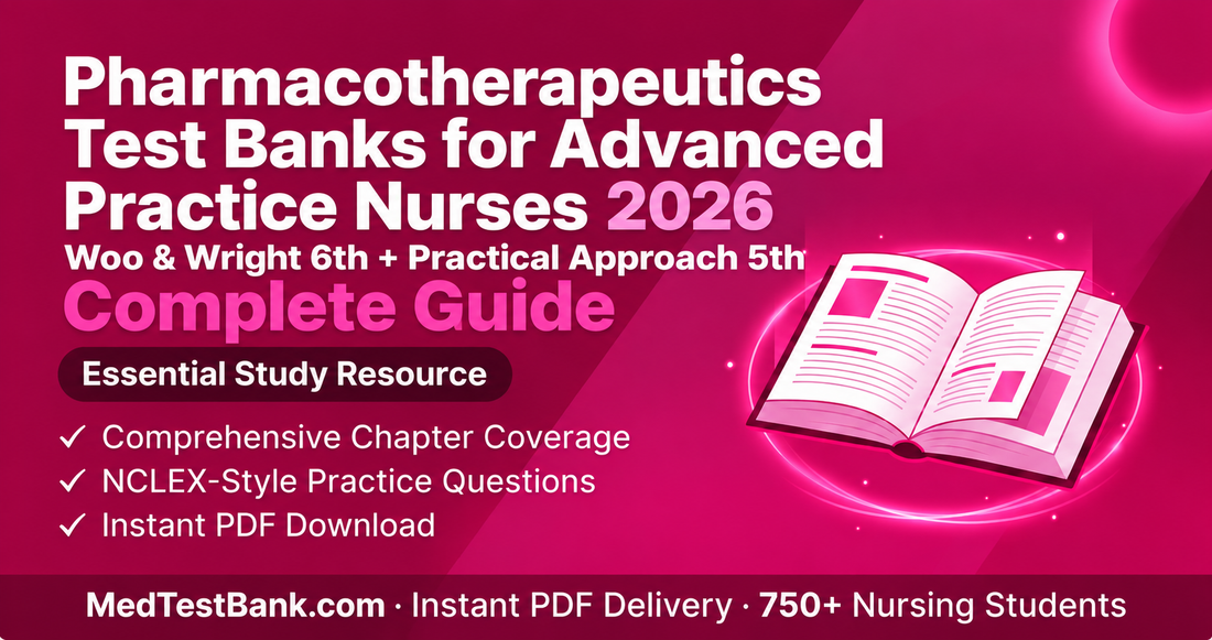 Pharmacotherapeutics Test Banks for Advanced Practice Nurses 2026 - Woo & Wright 6th + Practical Approach 5th Guide.