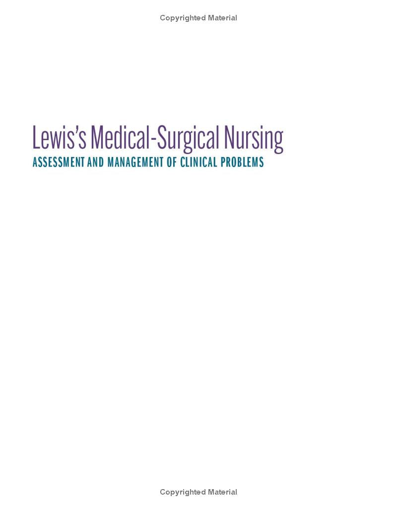 TEST BANK Lewis's Medical-Surgical Nursing: Assessment and Management of Clinical Problems, 12th Edition