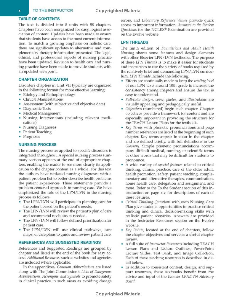 Foundations and Adult Health Nursing 9TH EDITION