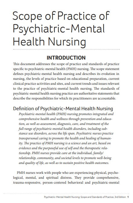 TEST BANK Psychiatric-Mental Health Nursing: Scope and Standards of Practice, 3rd Edition